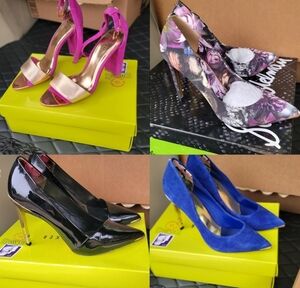Stylish Women's Heels - Pink, Floral, Black, and Blue